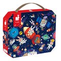 Puzzle v kufríku Raketa vo vesmíre Rocket Janod 54 dielov od 5 rokov