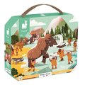 Puzzle v kufríku Pravek Prehistory Frieze Janod panoramatické 100 dielov od 6 rokov