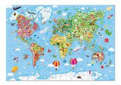 Puzzle v kufríku Mapa sveta World Janod 300 dielov od 7 rokov