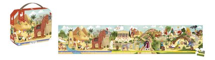 Puzzle v kufríku Antika a Mytológia Antiquity & Mythology Frieze Janod panoramatické 100 dielov od 6 rokov