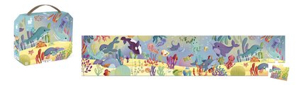 Puzzle v kufríku Morský svet Sea Animals Frieze Janod panoramatické 36 dielov od 4 rokov