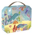 Puzzle v kufríku Morský svet Sea Animals Frieze Janod panoramatické 36 dielov od 4 rokov