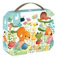 Puzzle v kufríku Záhradné zvieratká Garden Friends Janod 20 dielov od 24 mes