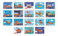 Magnetická kniha Požiarnici Firefighters Magnetibook Janod 60 magnetiek a 18 šablón