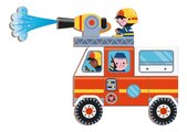 Magnetická kniha Požiarnici Firefighters Magnetibook Janod 60 magnetiek a 18 šablón