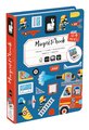 Magnetická kniha Požiarnici Firefighters Magnetibook Janod 60 magnetiek a 18 šablón