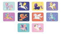 Magnetická kniha Jednorožec Unicorn Magnetibook Janod 44 magnetiek a 10 šablón