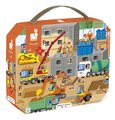 Puzzle v kufríku Na stavbe Construction Site Janod 36 dielov od 4 rokov