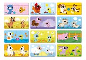 Spoločenská hra pre deti Duonimo Nájdi mláďatká zvieratká Parents and Baby Animals Puzzles Janod 24 dielov od 24 mes