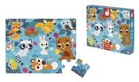 Senzorické puzzle Lesné zvieratká Tactile Puzzle Forest Animals Janod na rozvoj hmatu 20 dielov od 24 mes