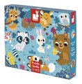 Senzorické puzzle Lesné zvieratká Tactile Puzzle Forest Animals Janod na rozvoj hmatu 20 dielov od 24 mes