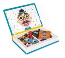Magnetická kniha Zábavné tváre chlapci Boy's Crazy Faces Magnetibook Janod 70 magnetiek a 12 šablón