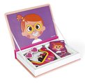 Magnetická kniha Zábavné tváre dievčatá Girl's Crazy Faces Magnetibook Janod 55 magnetiek a 10 šablón