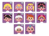 Magnetická kniha Zábavné tváre dievčatá Girl's Crazy Faces Magnetibook Janod 55 magnetiek a 10 šablón