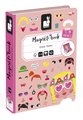 Magnetická kniha Zábavné tváre dievčatá Girl's Crazy Faces Magnetibook Janod 55 magnetiek a 10 šablón