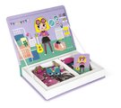 Magnetická kniha Dievčenské oblečenie Girl's Costumes Magnetibook Janod 46 magnetiek a 8 šablón