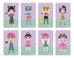 Magnetická kniha Dievčenské oblečenie Girl's Costumes Magnetibook Janod 46 magnetiek a 8 šablón