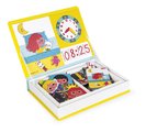 Magnetická kniha Hodiny Learn To Tell the Time Magnetibook Janod 75 magnetiek a 16 šablón
