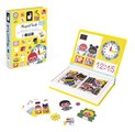 Magnetická kniha Hodiny Learn To Tell the Time Magnetibook Janod 75 magnetiek a 16 šablón