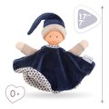 Bábika na maznanie Tidoudou Navy Blue Starry Dreams Mon Doudou Corolle z extra jemného textilu s modrými očami 17 cm od 0 mes