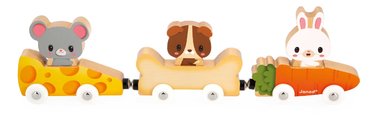 Drevený magnetický vláčik Domáci miláčikovia Magnetic Pets Janod od 18 mes