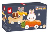 Drevený magnetický vláčik Domáci miláčikovia Magnetic Pets Janod od 18 mes