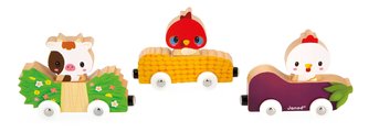 Drevený magnetický vláčik Zvieratká z farmy Magnetic Farm Animals Janod od 18 mes