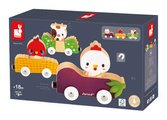 Drevený magnetický vláčik Zvieratká z farmy Magnetic Farm Animals Janod od 18 mes
