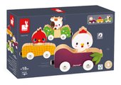 Drevený magnetický vláčik Zvieratká z farmy Magnetic Farm Animals Janod od 18 mes