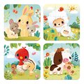 Puzzle v kufríku 4v1 Zvieratká z farmy Farm Animals Evolving Puzzles Janod 6-9-12-16 dielov od 24 mes