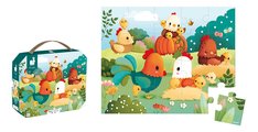 Puzzle v kufríku Farma Welcome to the Farmyard Janod 20 dielov od 24 mes