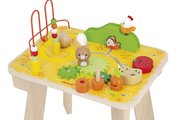 Drevený didaktický stolík s aktivitami Farma Wooden Farm Activity Table Janod 7 aktivít od 12 mes