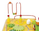 Drevený didaktický stolík s aktivitami Farma Wooden Farm Activity Table Janod 7 aktivít od 12 mes