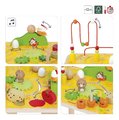 Drevený didaktický stolík s aktivitami Farma Wooden Farm Activity Table Janod 7 aktivít od 12 mes