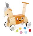 Drevené odrážadlo Somárik Wooden Donkey Carrier Janod s vkladačkou od 12 mes