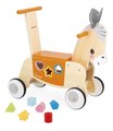 Drevené odrážadlo Somárik Wooden Donkey Carrier Janod s vkladačkou od 12 mes