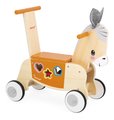 Drevené odrážadlo Somárik Wooden Donkey Carrier Janod s vkladačkou od 12 mes