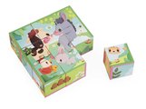 Kartónové obrázkové kocky Farma Cardboard Blocks Janod 9 dielov od 24 mes