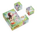Kartónové obrázkové kocky Farma Cardboard Blocks Janod 9 dielov od 24 mes