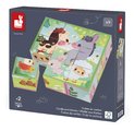 Kartónové obrázkové kocky Farma Cardboard Blocks Janod 9 dielov od 24 mes