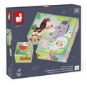 Kartónové obrázkové kocky Farma Cardboard Blocks Janod 9 dielov od 24 mes