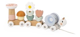 Drevený vláčik na ťahanie Slimák Snail Pull-Along Train Sweet Cocoon Janod so šnúrkou od 12 mes