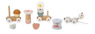 Drevený vláčik na ťahanie Slimák Snail Pull-Along Train Sweet Cocoon Janod so šnúrkou od 12 mes