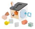 Drevená didaktická hračka Vtáčia búdka Bird House Shape Sorter Sweet Cocoon Janod na triedenie tvarov a farieb od 18 mes J04062