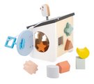 Drevená didaktická hračka Vtáčia búdka Bird House Shape Sorter Sweet Cocoon Janod na triedenie tvarov a farieb od 18 mes J04062