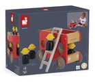 Drevené požiarnicke auto Fire Engine Bolid Janod 4 figúrky hasičov od 24 mes J04632