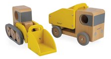 Drevené nákladné autíčka Dump Truck and Bulldozer Bolid Janod bager a sklápač od 24 mes J04634