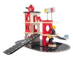Drevená požiarna stanica Fire Station Bolid Janod 4 vozidlá a 2 figúrky od 24 mes J04639