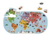 Puzzle do vody Mapa sveta Bath Explorers Puzzle Janod plastové 28 dielov