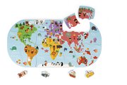 Puzzle do vody Mapa sveta Bath Explorers Puzzle Janod plastové 28 dielov